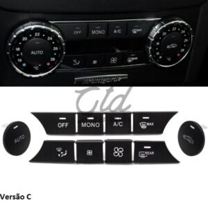 Conjunto de 10 Botões Módulo Ar Condicionado Mercedes-Benz Classe C W204 GLK 2007-2012 Versão C - Image 1
