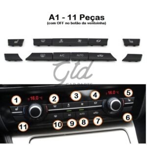 Conjunto de 11 botões Módulo Ar Condicionado BMW Série 5/6/7 X5 X6 F10 F16 2009-2020-A2 - Image 3